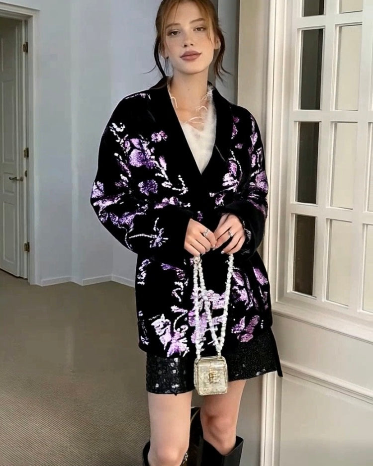 ASHORE_Women_Luxury_Velvet_Handmade_Sequins_Flower_Kimono_Skirt_Sets