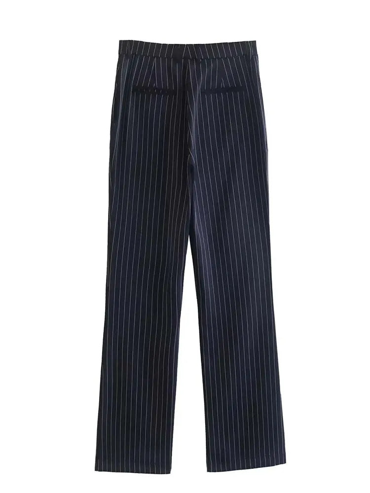 Ashore-Shop-Women's Blazer Set Woman 2 Pieces Suit 2023 Autumn Fashion Stripe Office Blazer+ Pants-4
