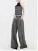 Summer Casual Office Wear Sets Classic Stripe Tank Top and Trendy Loose Khaki Pant Sets