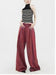 Summer Casual Office Wear Sets Classic Stripe Tank Top and Trendy Loose Khaki Pant Sets