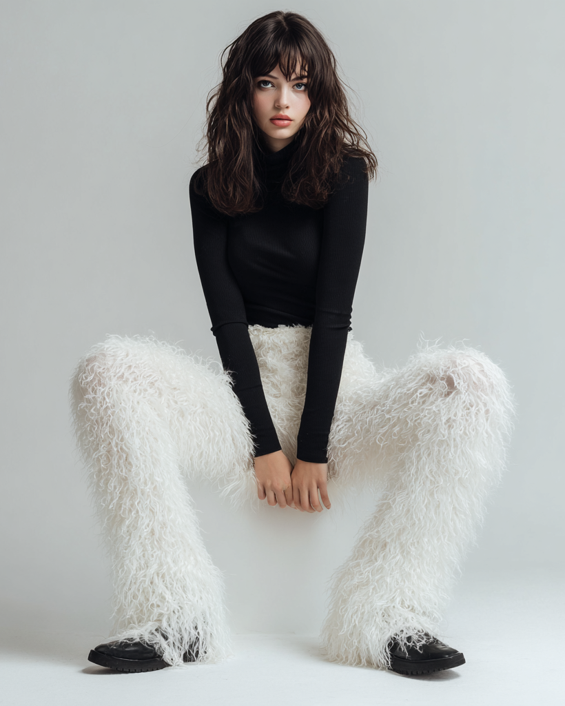 Ashore-design-women-fur-mohair-leggings