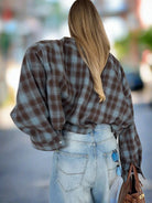 Ashore-shop-Loose Plaid Plais Women's Blouses 2024 Elegant Long Sleeve Office Shirts