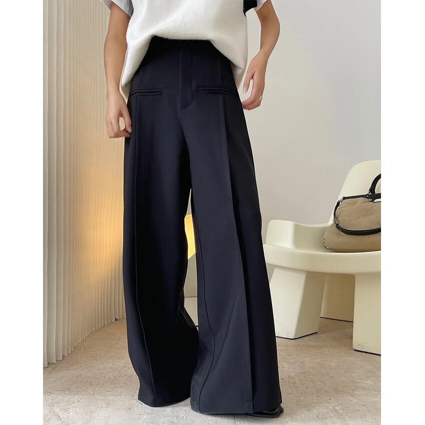 AshoreShop-2023-Spring-New-Women-Solid-Color-Button-High-Waist-Long-Trousers-4
