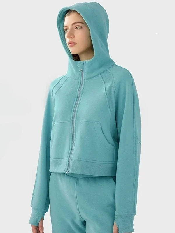 AshoreShop-Scuba-Warm-Plush-Zippered-Hooded-Sports-Jacket-Loose-Yoga-Suit