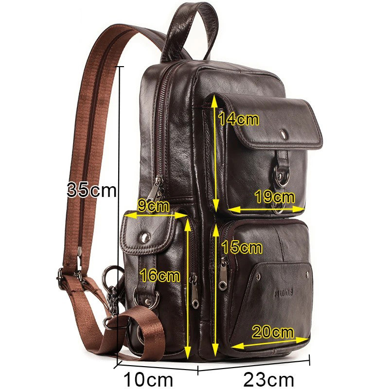 Ashore Shop Luxury Brand Genuine Leather Backpack For Men New Fashion Travel