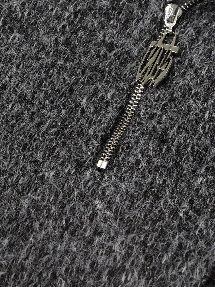 Ashore Boutique Zipper Off Shoulder Sweater For Women-9