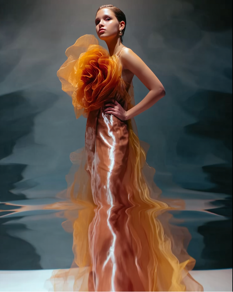 Ashore_Designer_Water_Silk_3D_Flower_Dress_Flowing_Evening_Dress