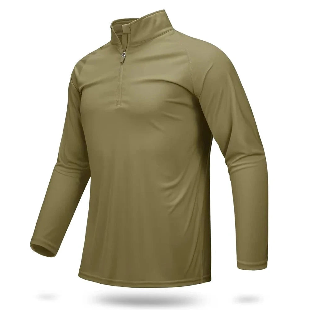 Ashore Mens Shop UPF 50+ T-shirts Men's 1/4 Zip &nbsp;UV Protection Long Sleeve T shirts-10