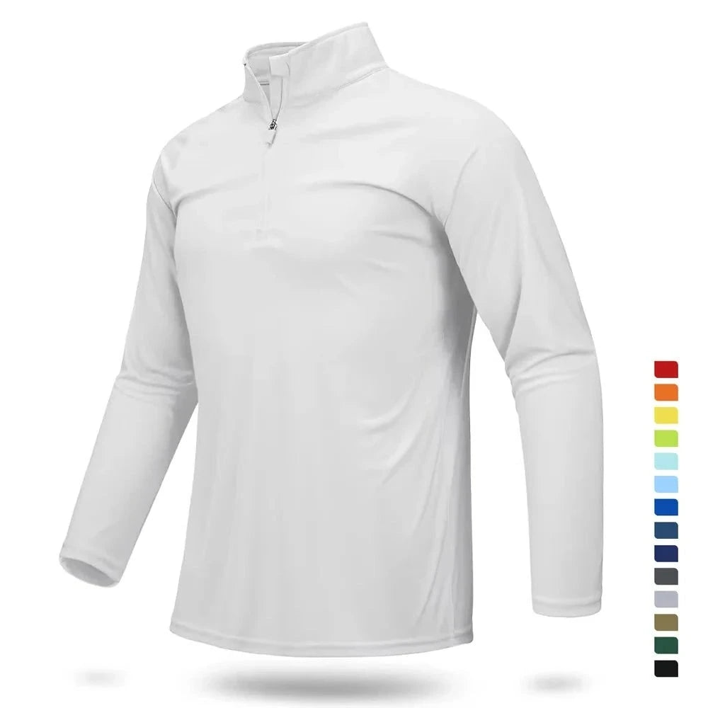 Ashore Mens Shop UPF 50+ T-shirts Men's 1/4 Zip &nbsp;UV Protection Long Sleeve T shirts-15
