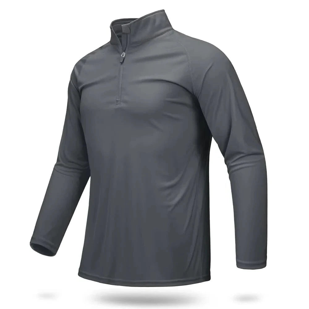 Ashore Mens Shop UPF 50+ T-shirts Men's 1/4 Zip &nbsp;UV Protection Long Sleeve T shirts-1