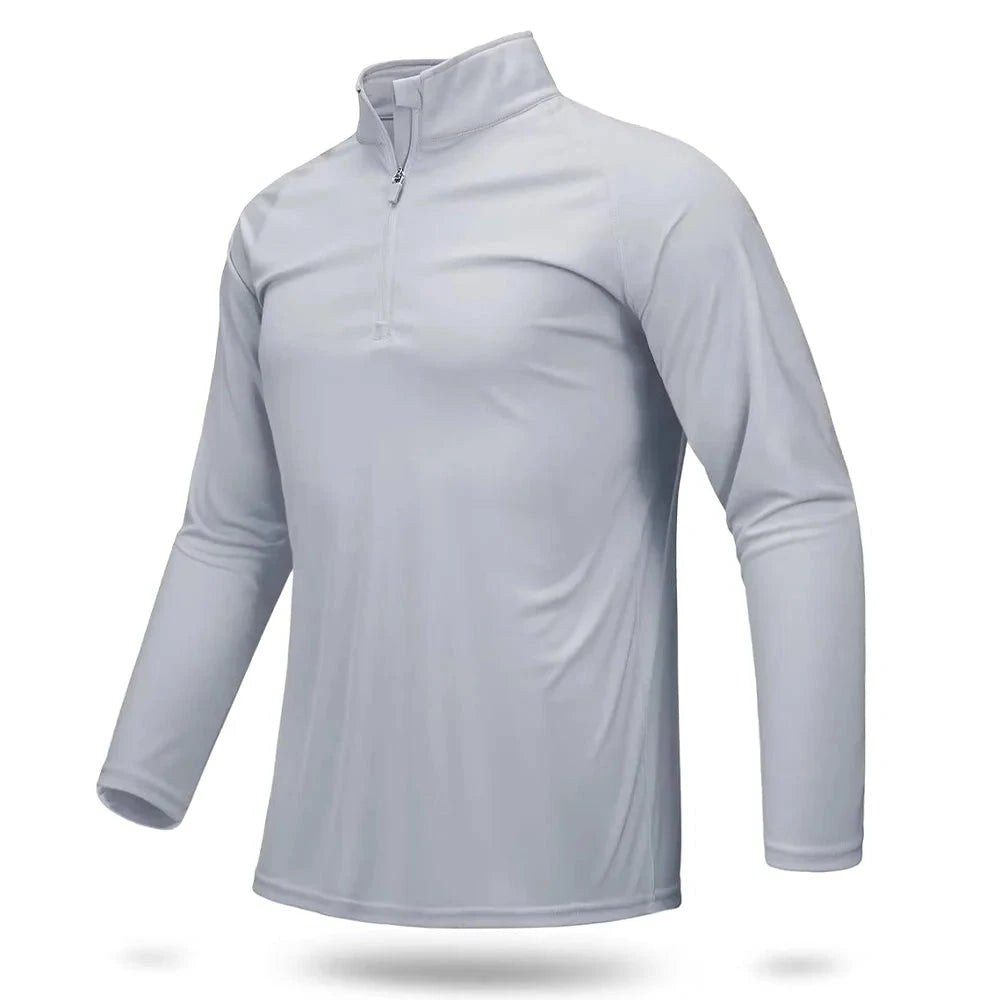 Ashore Mens Shop UPF 50+ T-shirts Men's 1/4 Zip &nbsp;UV Protection Long Sleeve T shirts-2