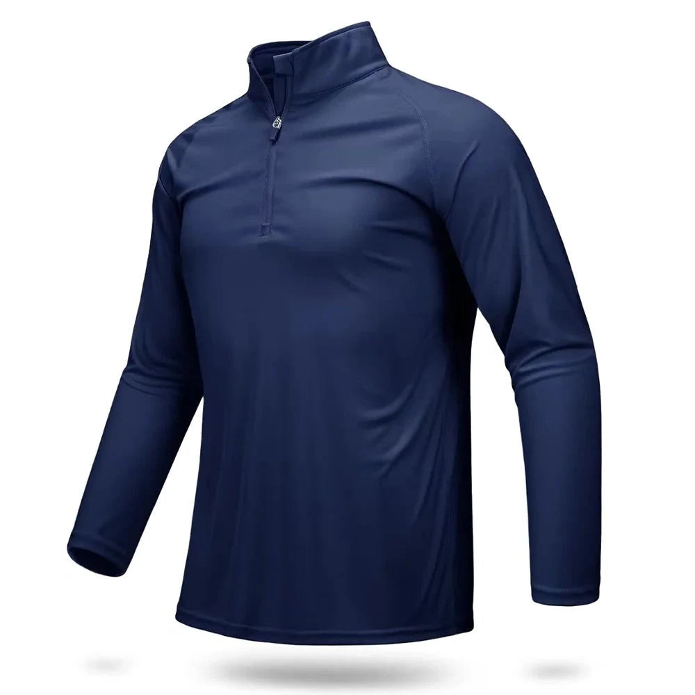 Ashore Mens Shop UPF 50+ T-shirts Men's 1/4 Zip &nbsp;UV Protection Long Sleeve T shirts-3