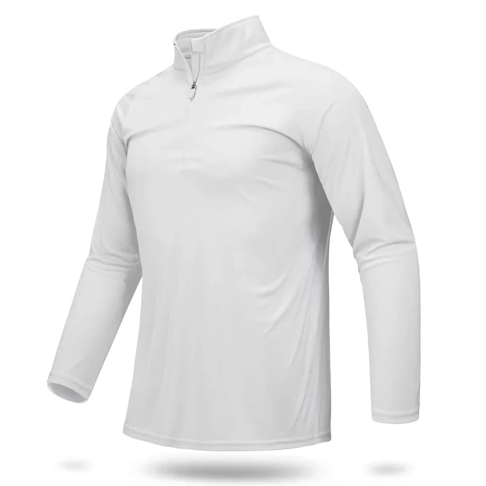 Ashore Mens Shop UPF 50+ T-shirts Men's 1/4 Zip &nbsp;UV Protection Long Sleeve T shirts-4