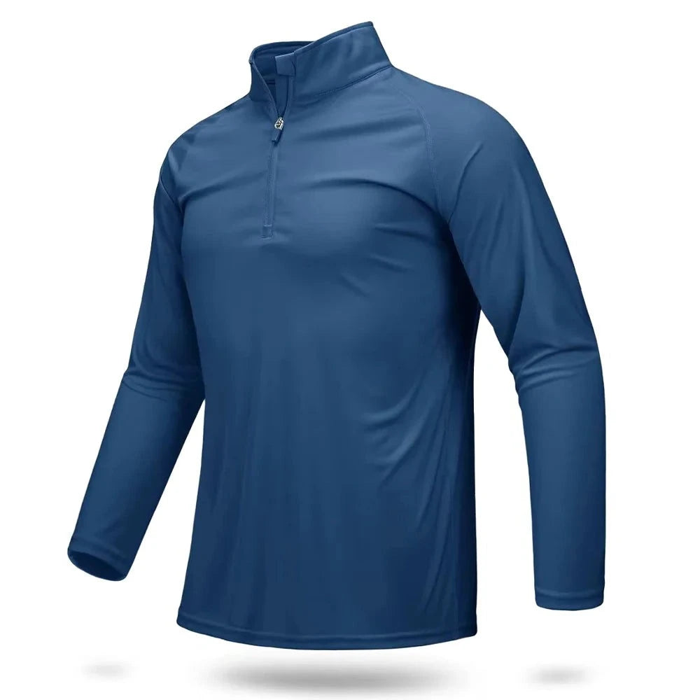 Ashore Mens Shop UPF 50+ T-shirts Men's 1/4 Zip &nbsp;UV Protection Long Sleeve T shirts-9