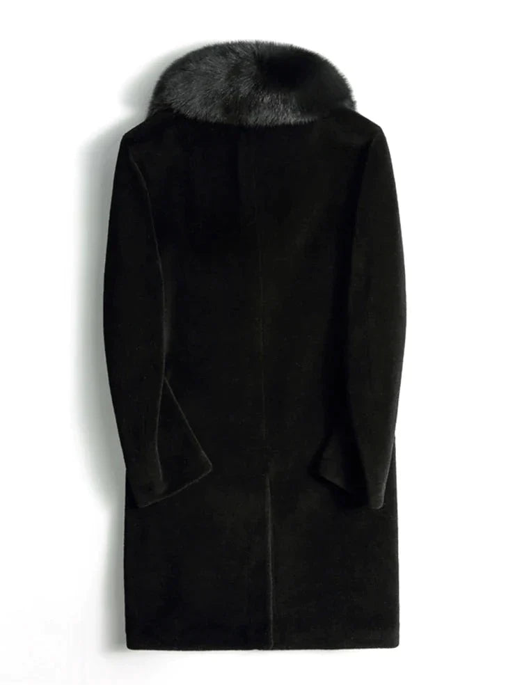 Ashore Shop-Mens-Fur Coats-Winter-Long-Black-Thick-Warm-Faux-Fur-Coat-Men-with-Fox-Fur-Collar-Coat