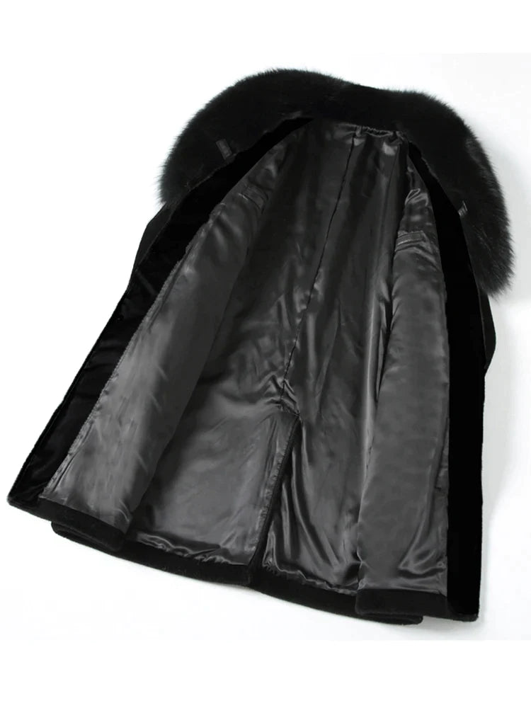 Ashore Shop-Mens-Fur Coats-Winter-Long-Black-Thick-Warm-Faux-Fur-Coat-Men-with-Fox-Fur-Collar-Coats