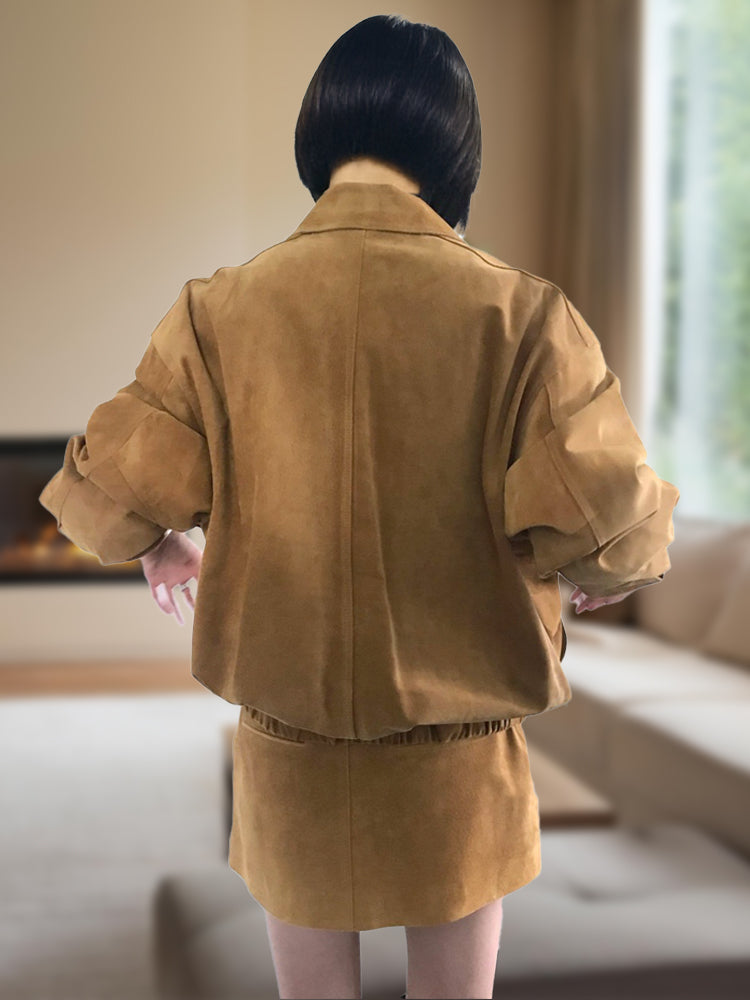 Ashore_Shop_2025_Women_s_Faux_Suede_Two_Piece_Outfit_Sets_Loose_bomber_jackets_and_mini_skirts-2