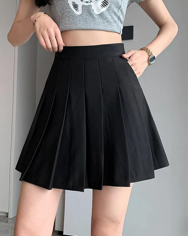 Ashore_Shop_Easy_Fit_Elastic_High_Waist_Pleated_mini_Skirt_Woman-1