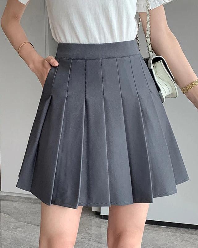 Ashore_Shop_Easy_Fit_Elastic_High_Waist_Pleated_mini_Skirt_Woman
