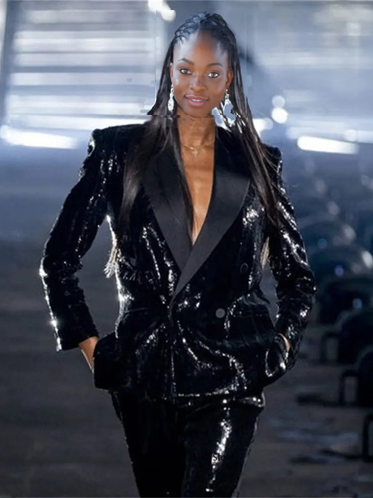 Ashore_Shop_Shining_Sequin_Women_Suits_Formal_Suit_Sets