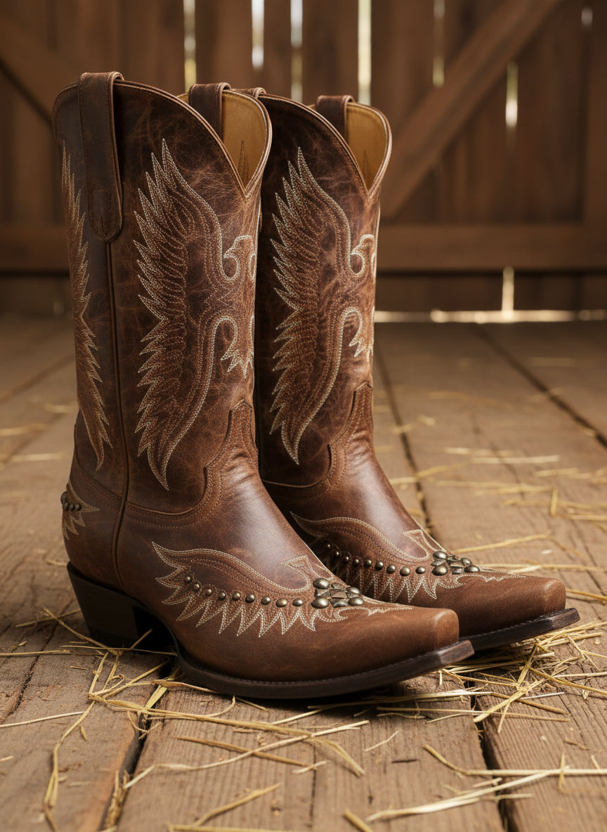 Ashore_Western_Shop_vintage_brown_leather_cowgirl_boots_with_time-worn_finish