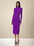 Ashore_shop_Winter_Long_Sleeve_Knitted_Dress_for_Women_with_decorating_button-purple