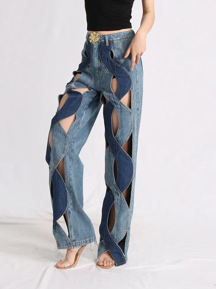 Ashoreboutique-innovative-Denim-Casual-Denim-Jeans-For-Women-High-Waist-Hollow-Out-Twist-Floral-Sexy-Flare-Jean-Female-3