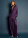Women 2 Pieces Elegant Women's Suits Woman Loose-fit-shiny-pant-suits
