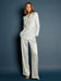 Women 2 Pieces Elegant Women's Suits Woman Loose-fit-shiny-pant-suits