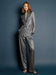 Women 2 Pieces Elegant Women's Suits Woman Loose-fit-shiny-pant-suits
