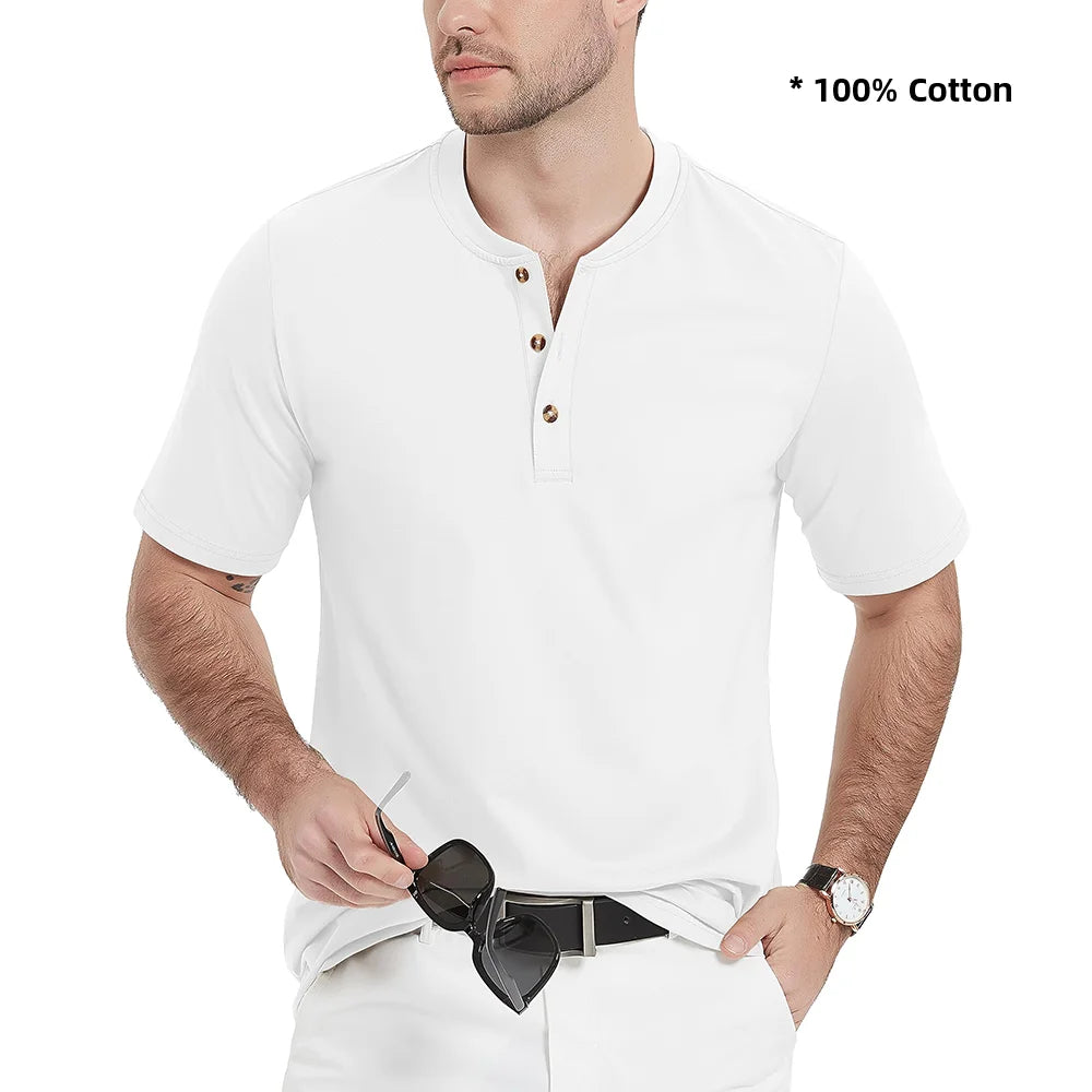 Ashoreshop-100%-Cotton-Henley-T-shirts-Mens-Casual-Henry-Collar-Short-Sleeve-T-Shirts-Summer-Tee-0