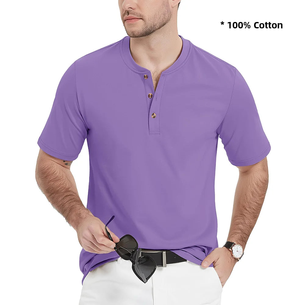 Ashoreshop-100%-Cotton-Henley-T-shirts-Mens-Casual-Henry-Collar-Short-Sleeve-T-Shirts-Summer-Tee-15