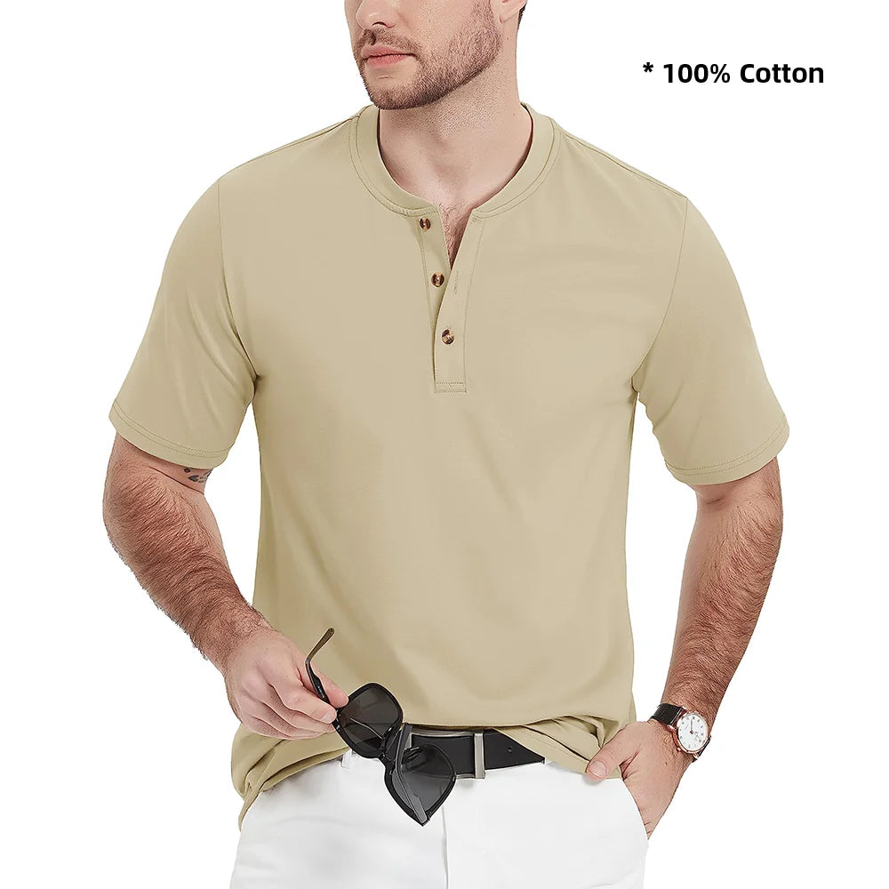 Ashoreshop-100%-Cotton-Henley-T-shirts-Mens-Casual-Henry-Collar-Short-Sleeve-T-Shirts-Summer-Tee-1