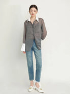 Ashoreshop-2024-Spring-Korea-Style-Long-Sleeve-Sheer-Women-Shirt-Office-Lady-Loose-Button-Up-Contrast-Collar5