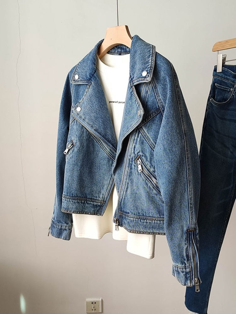 Ashoreshop-Autumn-Winter-Vintage-Lady-Motorcycle-Denim-Casual-Women-Lapel-Zipper-Short-Denim-Jacket