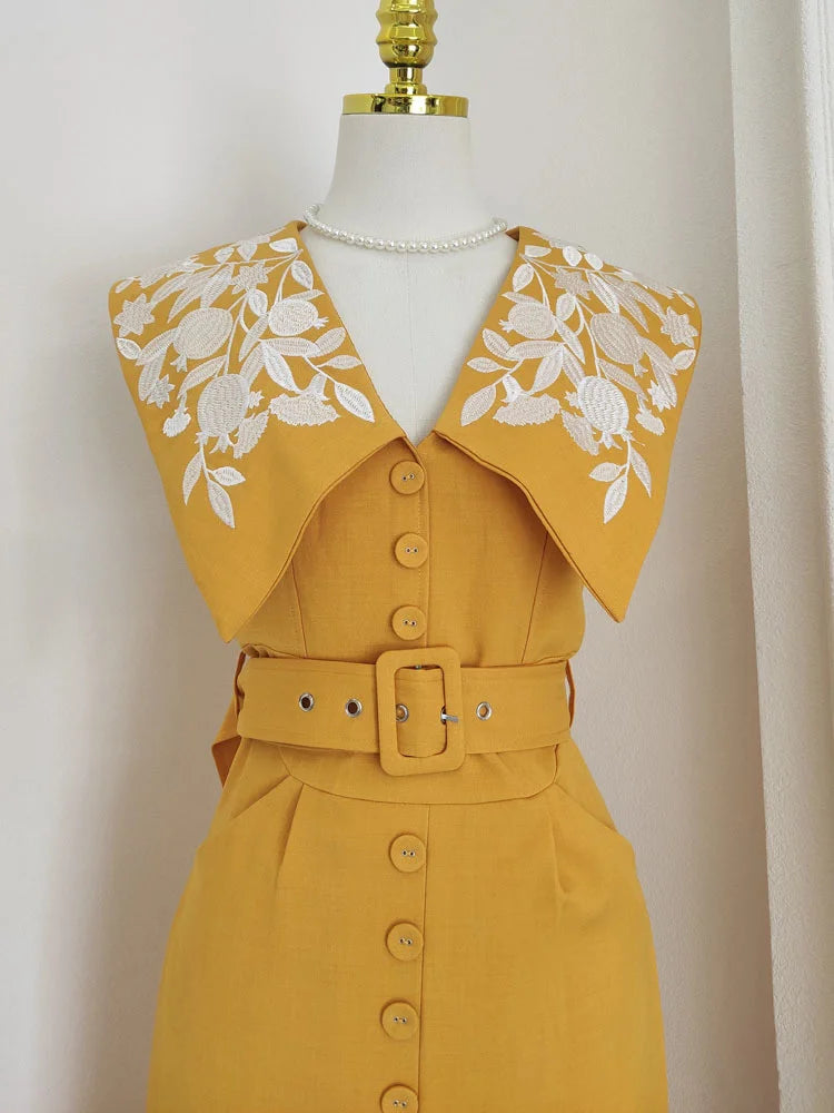Ashoreshop-Embroidery-Collar-Belt-Vintage-Dresses-For-Women-Elegant-Sleeveless-Party-Dress-2024