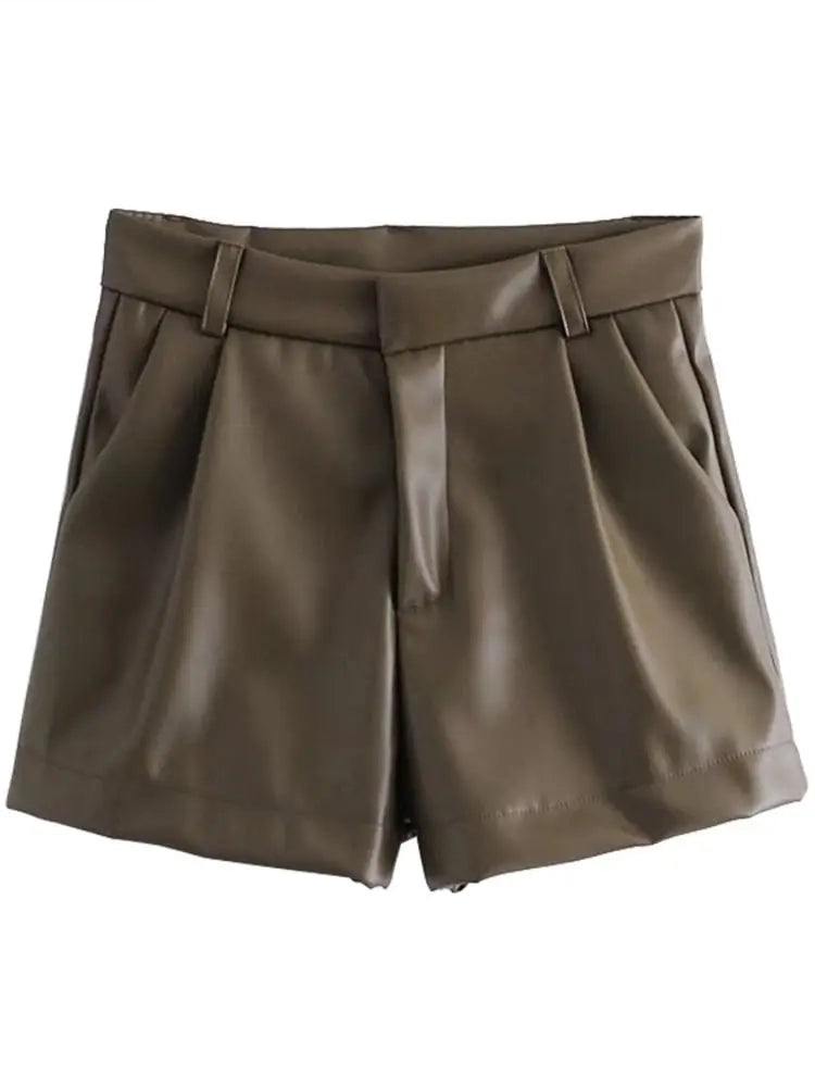 Ashoreshop-Faux-Leather-Shorts-High-Waist-Side-Pockets-Vintage-Zipper-Fly-Female2