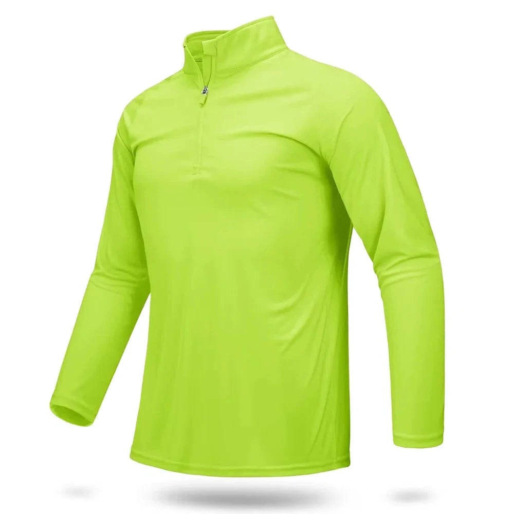 Ashoreshop-Mens-Long-Sleeve-TeeUPF-50-T-shirts-Men-s-1-4-Zip-UV-Protection-lima