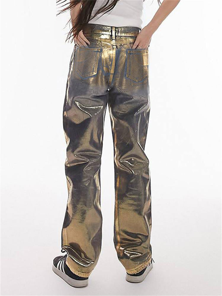 Ashoreshop-Metallic-denim-pants-Fall-Fashion-Vintage-Golden-Gilding-Baggy-Y2k-Denim-Pants