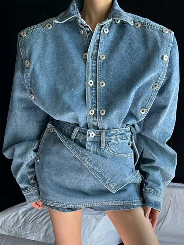 Ashoreshop-Spring-Fashion-Womens-2-Pieces-Set-Long-Sleeve-Double-Breasted-Jean-Jackets-Mini-Shorts-Skirt5