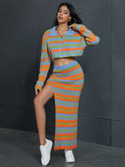 Women Sweater Knit 2 Piece Dress Set