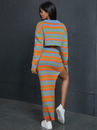 Women Sweater Knit 2 Piece Dress Set