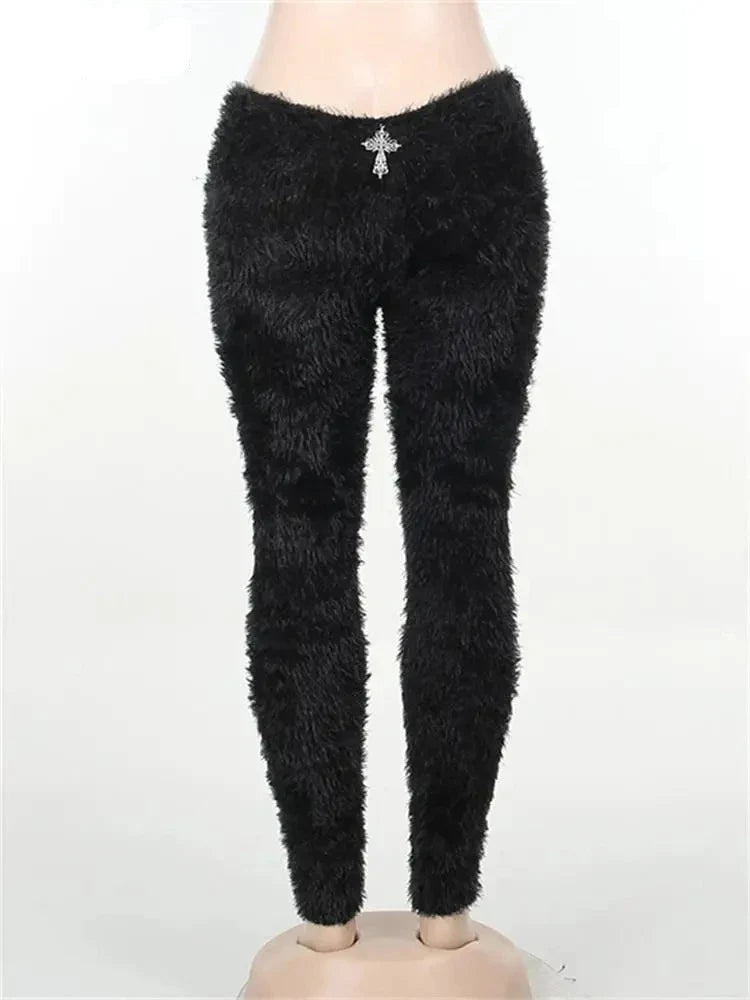 Ashoreshop-Women-fur-legging-2023-Mohair-Trousers