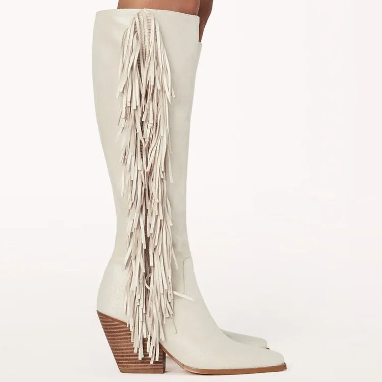 Ashoreshop-cowgirl-white-tassle-boots-Cowboy-Boots-For-Women-Western-Cowgirl-Side-Zip-White-Knee-High-Shoes-5