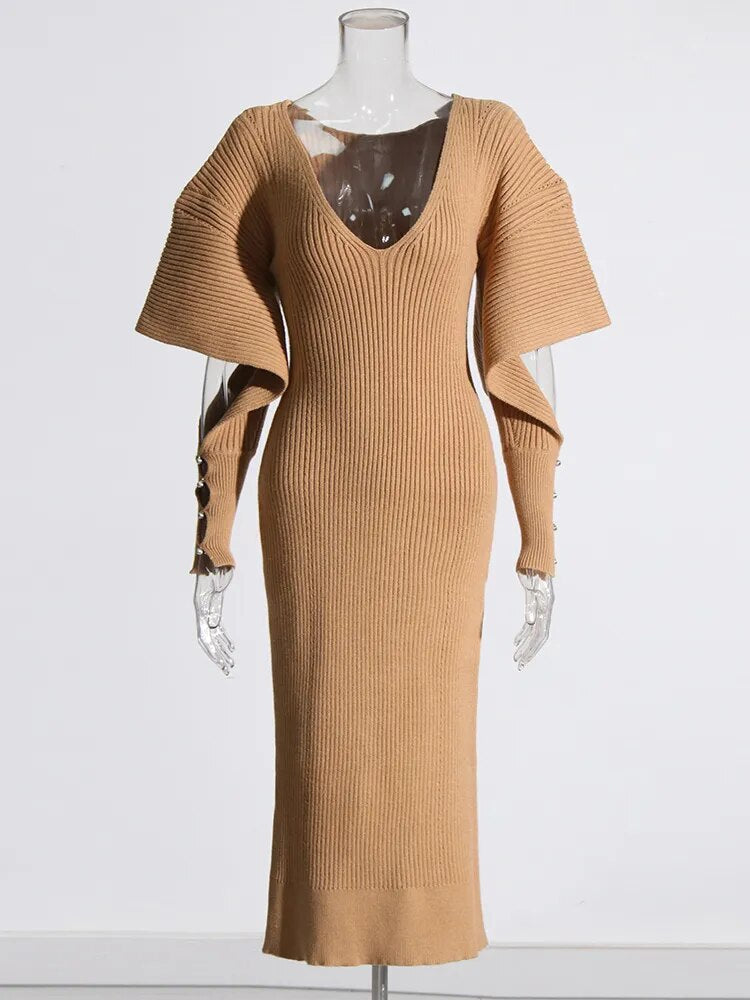 Ashoreshop-womens-autumn-sweater-dresses-Minimalist-Dresses-For-Women-V-Neck-Long-Sleeve-High-Waist-Pullover-Autumn-Dress