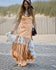 Satin Maxi Dress with layered Lace Ashore Design
