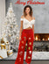 Cozy Christmas-themed embroidery Patches Pants