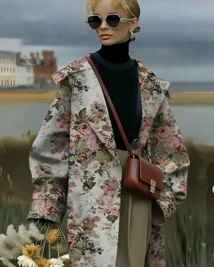 ASHORE® Urban Stroller Jacquard women Flower Coat