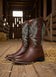 Western Embroidery Cowgirl Boots Low Heel Slip On Boots