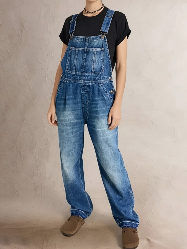 Ashore Western Shop Washed Denim Overalls